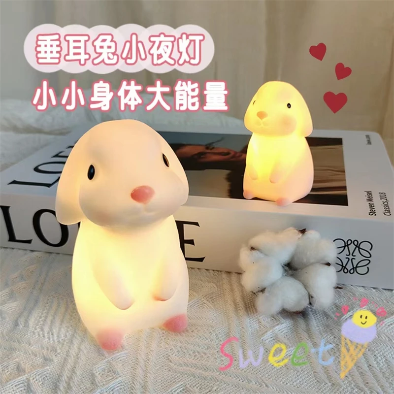 Night Light Luminous Moon Rabbit Model Bedhead Student Learning Desktop Decoration Children's Gift