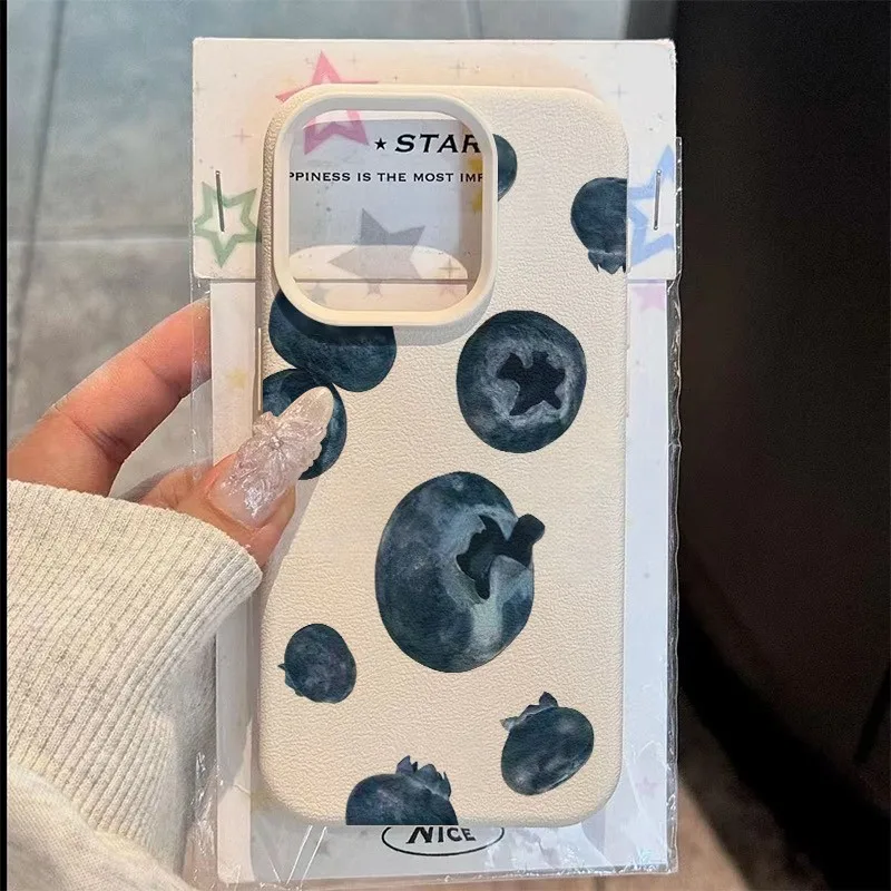 Minimalist Blueberry Pattern Silicone Bumper Phone Case