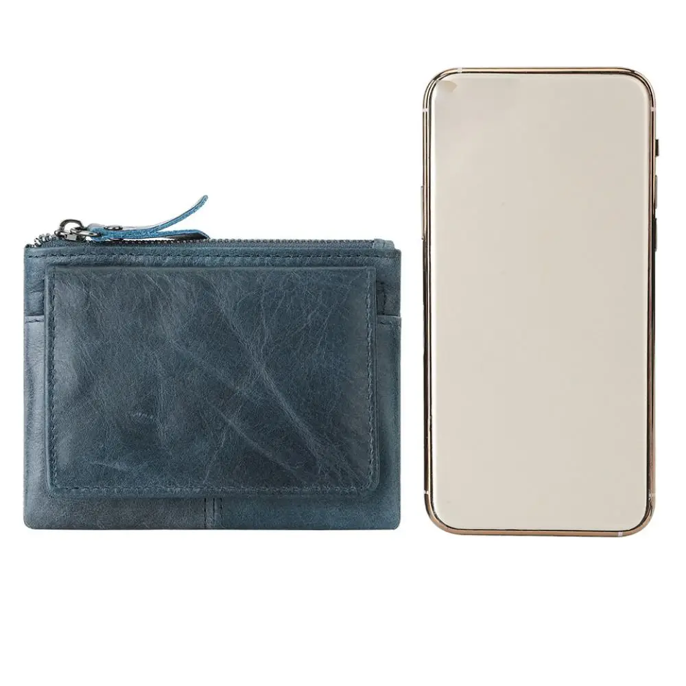 Männliche schlanke Leder brieftasche mit Geldbörse kleine Herren Kreditkarten ausweis halter Brieftasche für Männer Frauen – Detail 8