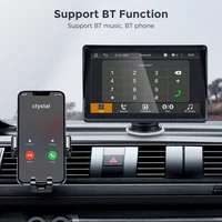 Autoradio portable GEARELEC 7 pouces, CarPlay sans fil, Android Auto, écran tactile universel, lecteur multimédia vidéo avec caméra de recul FM 4