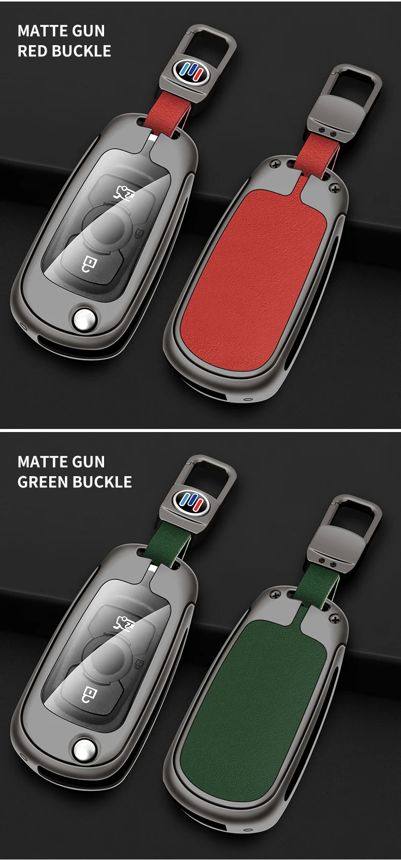 Custodia per chiave a scatto per auto in pelle metallica per Buick VERANO ENCORE GX GL6 2018 - 2020 per Opel Vauxhall Astra K Corsa Protector - Sf0b21c239a39437d9c7f1424050bf23dq