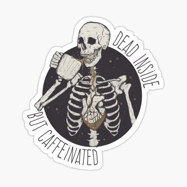 

5 шт. наклеек для декора с надписью «Dead Inside But Caffeinated»