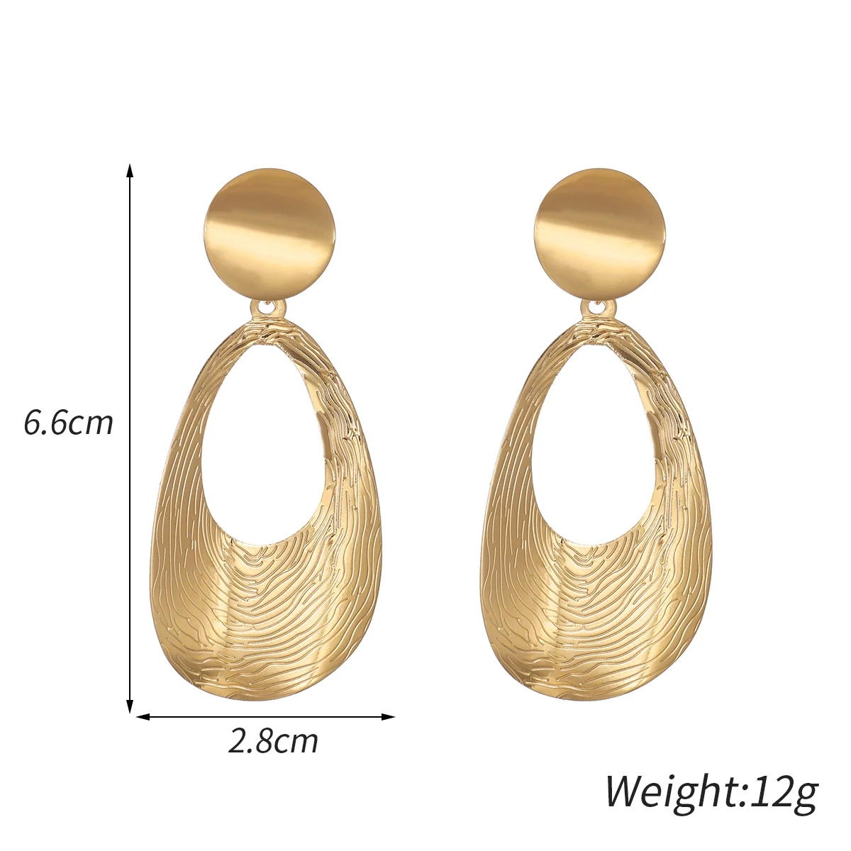 Vintage Metal Water-drop Clip on Earrings Without Piercing Geometric Statement Big No Pierced Ear Clips