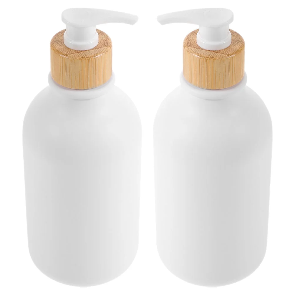 

2 Pcs Hand Soap Dispenser Bottle Shampoo Conditioner Refillable Cream Jar Pump Empty Lotion White Press Type Kitchen