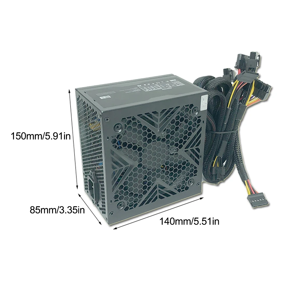 XinHang 데스크탑 컴퓨터 전원 공급 장치 PS650Pw 700W 110V-230v 검정색 무음