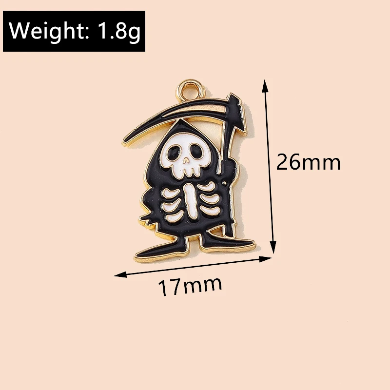 Leslie 10 Stück Halloween-Anhänger, niedlich, böse Fledermaus, Spinne, Geist, Charms für DIY handgefertigte Halskette, Armband, Schmuckherstellung, Zubehör – Detail 10