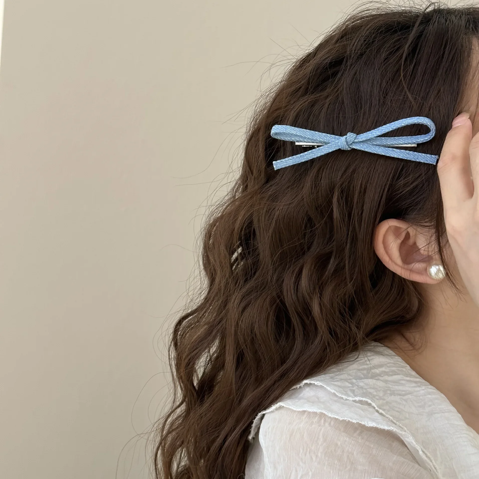 Hair clips for girls women pin accessories korean bows ribbon barrette vintage trendy leading fashion kpop fairy Designer