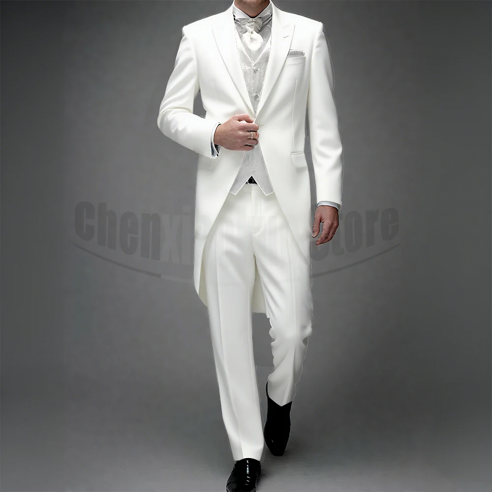 3 peça homem fraque para casamento formal padrinhos smoking 2025 clássico  pico lapela um botão sólido terno masculino (jaqueta + calças + colete) -  AliExpress, image size:1000x1000