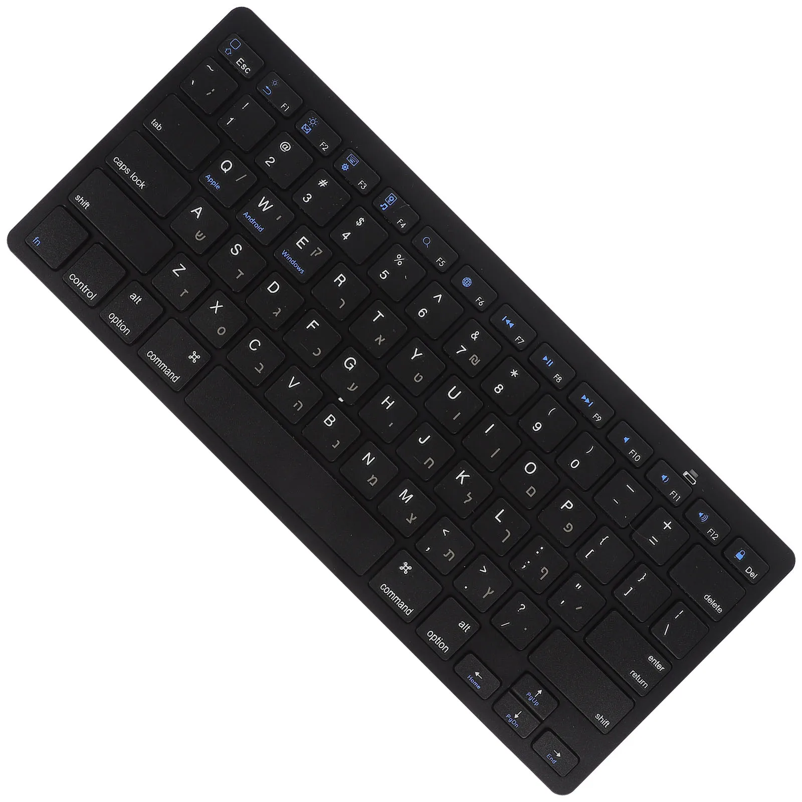 Hebrew Wireless Keyboard Silent Portable Ultrathin Computer Accessory Full Size Comfortable Typing Easy Carry Business Office