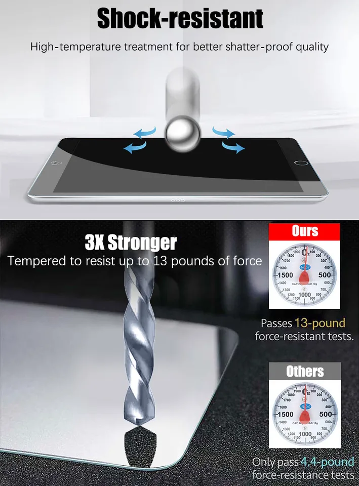 1/2Pack Tablet Protezione Dello Schermo In Vetro Temperato Per - Foto 2