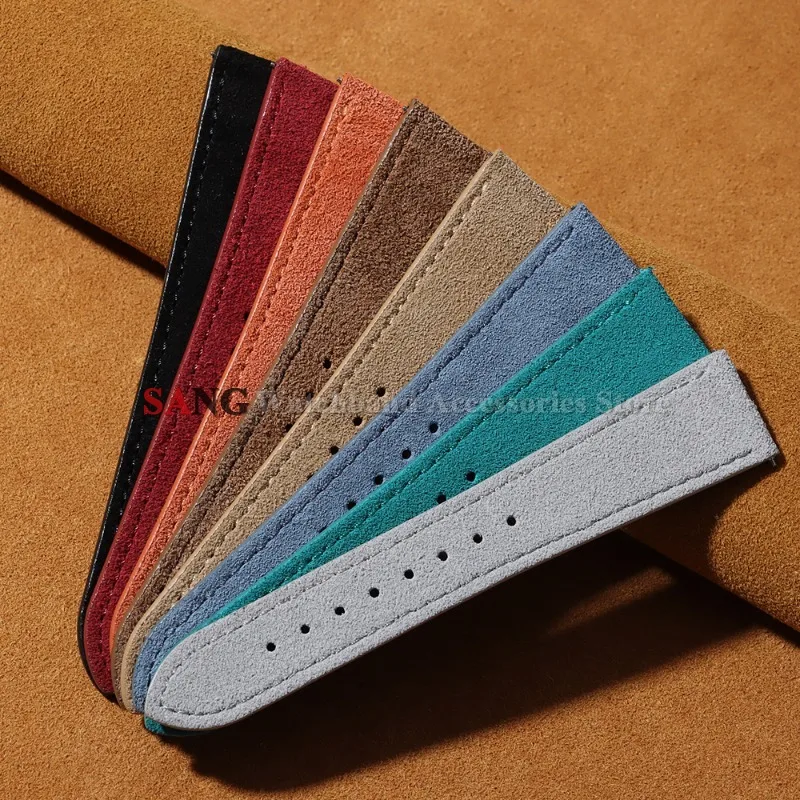 Luxury Suede Leather Watch Band with Butterfly Buckle - Quick Release Strap Accessory