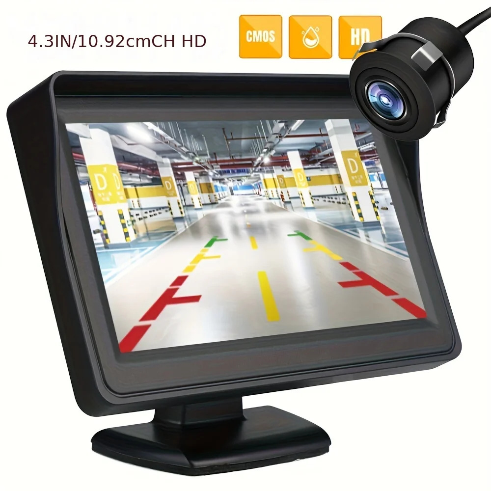 

Car Rear View Backup Camera 4.3inch HD Display LCD Monitor Full Set Parking System, For Pickup Van RV Easy Installation