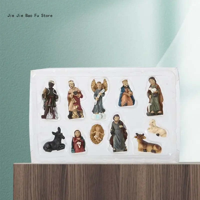 Figurine Bébé Jésus En Résine - Détails Peints à La Main, Décoration De Crèche De Noël, Ornement Religieux - Taille 7.5 à 12.8 Cm