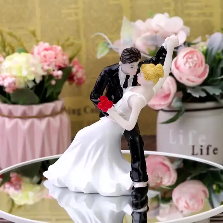 Figurines Couple Mariés Chat Pour Gâteau – 2 Pièces En Résine, Marié 6,2 Cm, Mariée 6 Cm – Décoration Mariage, Saint-Valentin