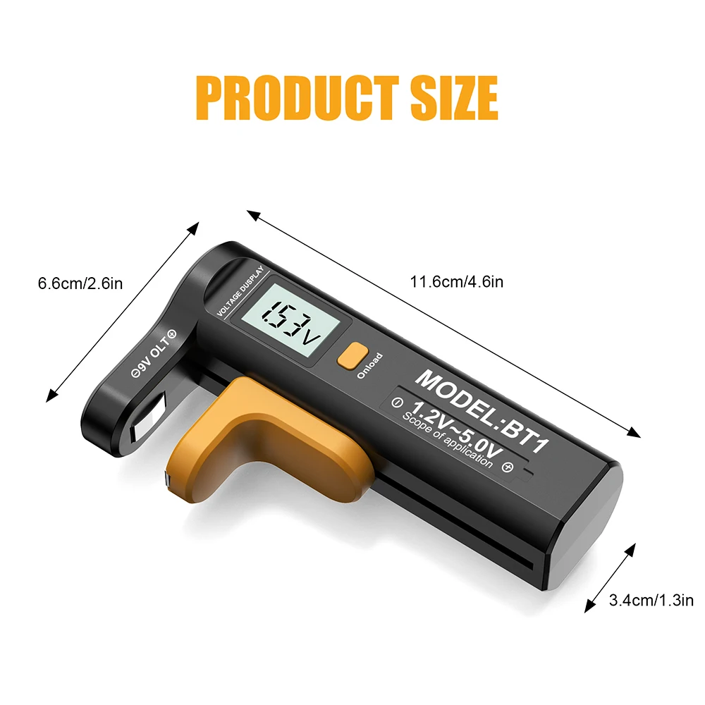 Digital Battery Tester LCD Display Battery Voltage Tester Universal Capacity Check for AA AAA 9V 1.5V Button Cell BT1,battery tester