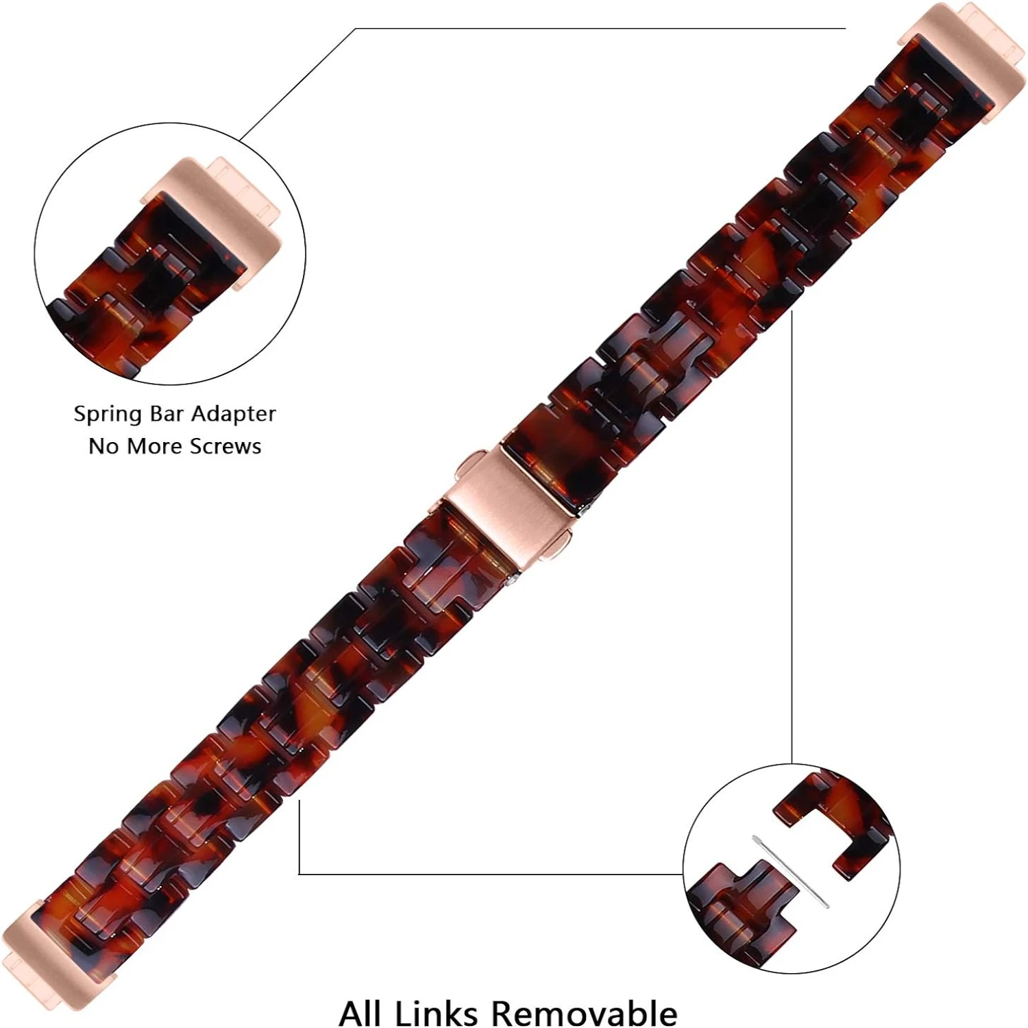 Elevate Your Workout Style with This Stylish, Durable Resin Bracelet-Fashionable High-Quality Strap for Inspire HR, Inspire 2,