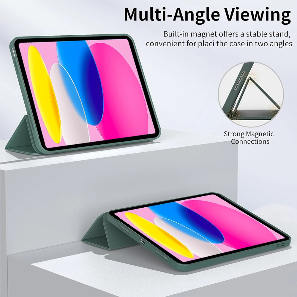 Magnetic Trifold Leather TPU Smart Cover
