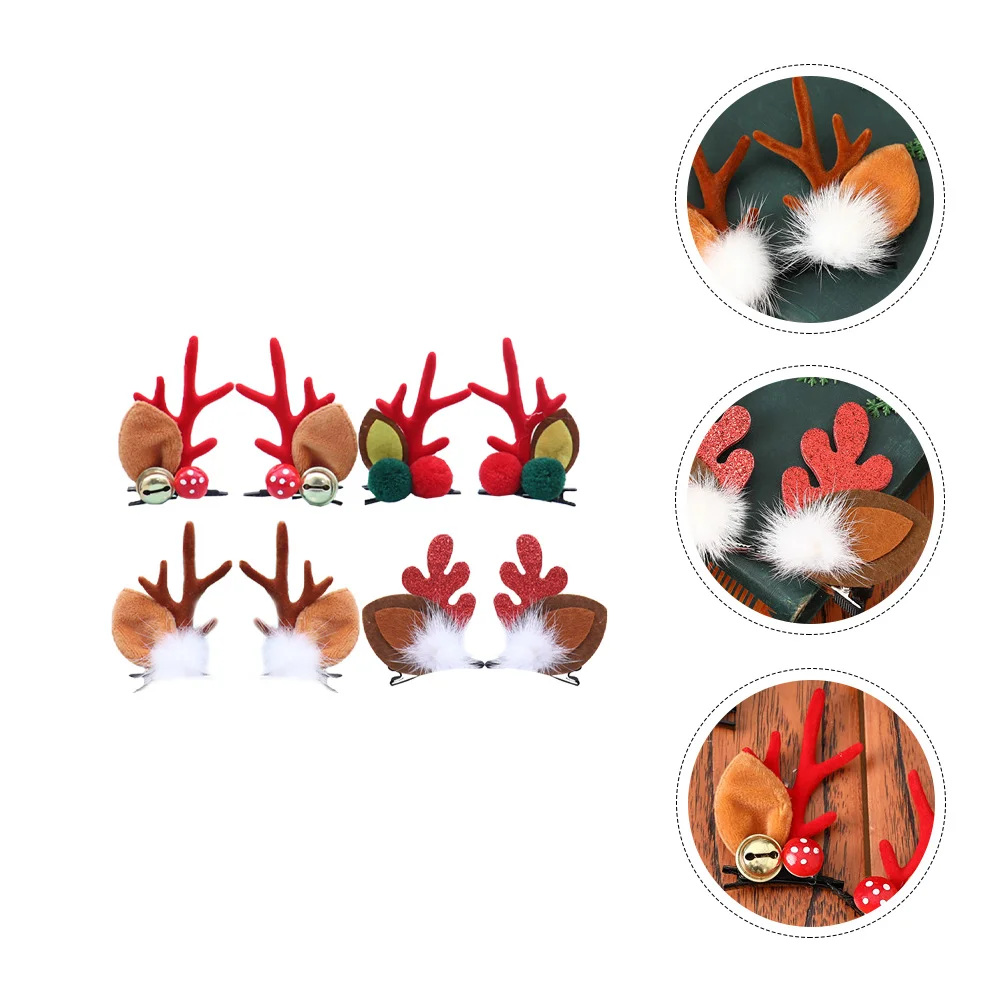 

4 Pairs Children Headdress Xmas Present Hair Accessories Kids Lovely Clips Decorate Decorative Headwear