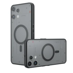 Shockproof Matte TPU Frame Case with Magnetic Wireless Charging Capability and Translucent Back Cover - Nothing Phone 3A (Black)
