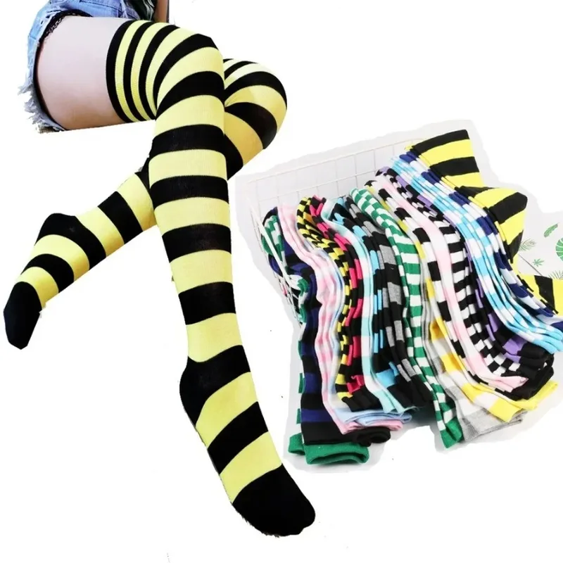 Thigh High Stockings Womens Striped...