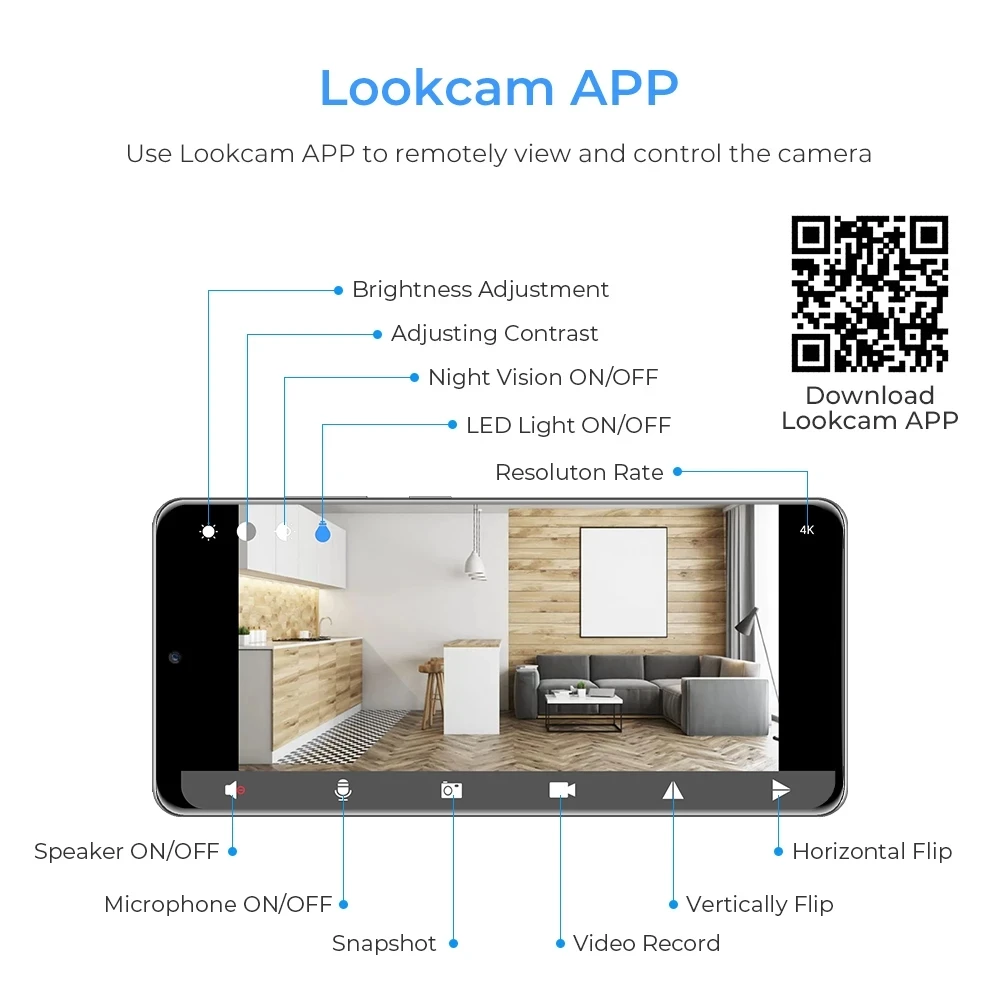 The Smart Mini SpyCam app is shown on a smartphone.