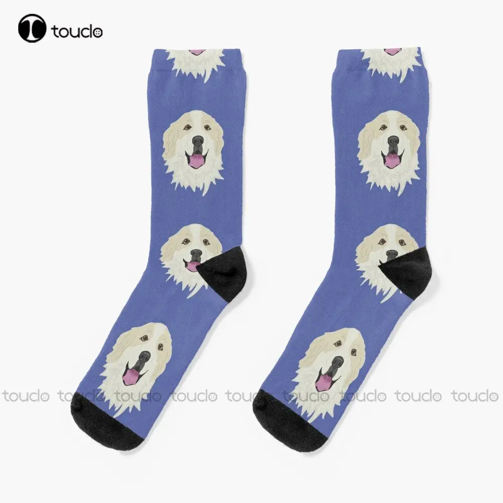 

Great Pyrenees- Badger Markings Socks Red Socks 360° Digital Print Personalized Custom Unisex Adult Teen Youth Socks Custom Gift