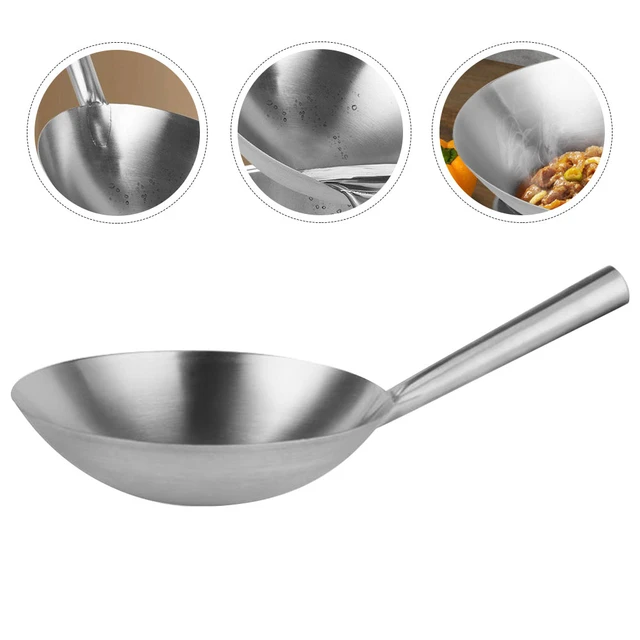 Wok Induction Cooktop Large Wok Flat Frying Pan Paellera Stainless Steel  Saute Pan Cast Iron Pan Bakeware Stainless Steel Wok - AliExpress