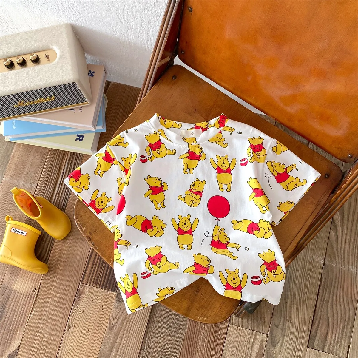 2024 New Children's Short Sleeved Round Neck Loose Fashion T-shirt For Boys And Girls Fashion Cartoon Disney Mickey Mouse Tee 5