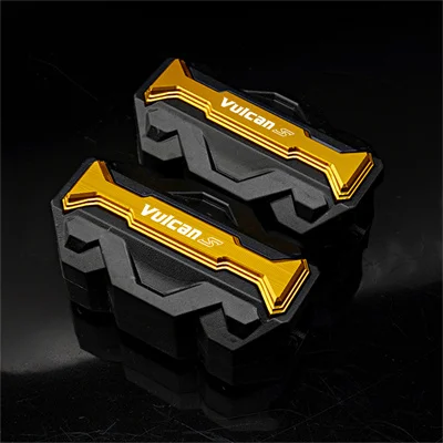 VULCANS Motorcycle Crash Bar Bumper Engine Guard with Decorative Block