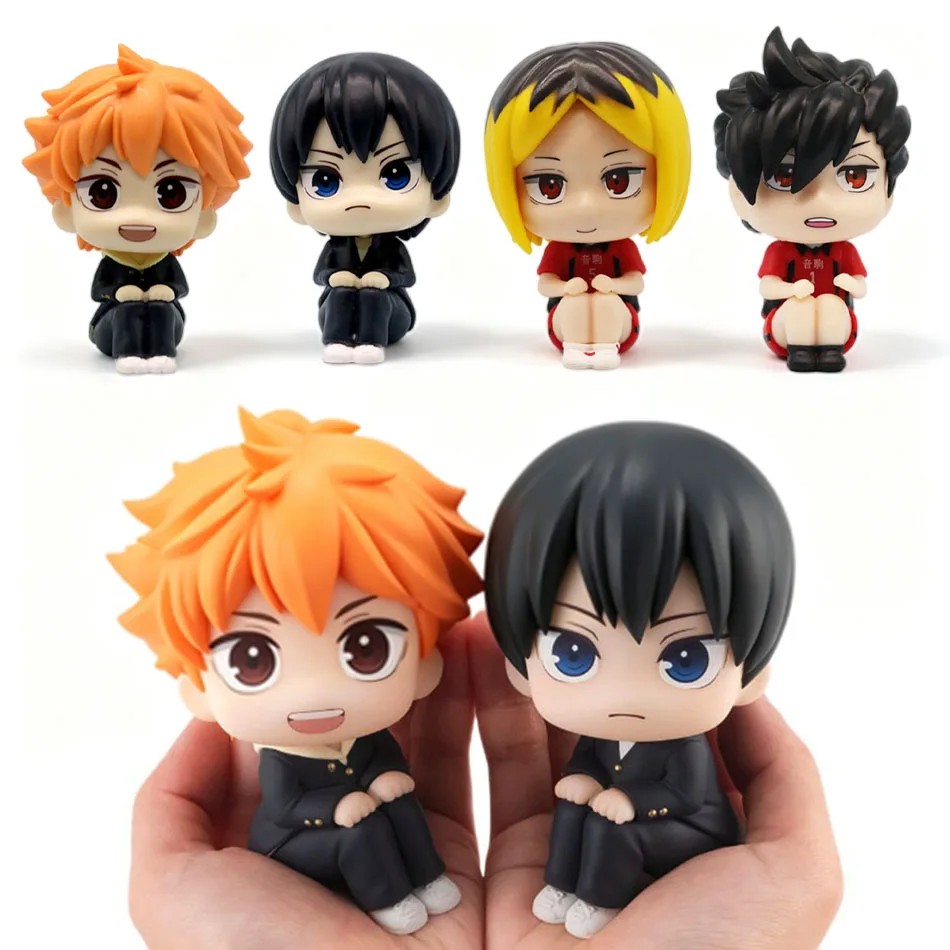 8,5-10cm Anime Haikyuu Figur Hinata Shoyo Tobio Kageyama 2er-Set Actionfigur Puppe Spielzeug Auto Kawaii Dekoration PVC-Modell Geschenk