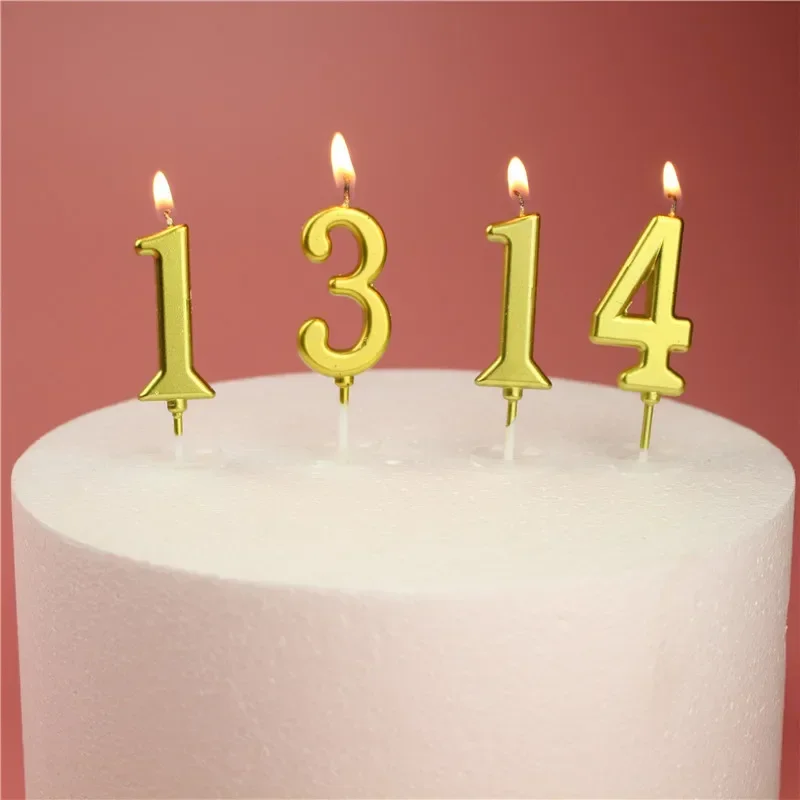 Candelina di cera per compleanno Plump Numero 1 Rosa Gold cm 10