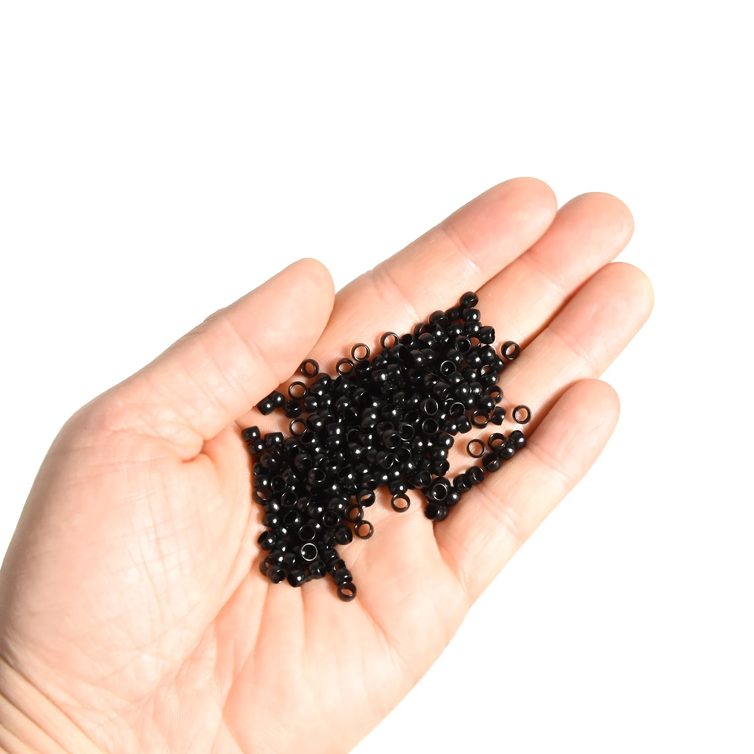 1000pcs 4.0X3.0X2.5mm 실리콘 헤어 연장 도구가 없는 마이크로 링 비즈 헤어 연장용 구리 링 비즈