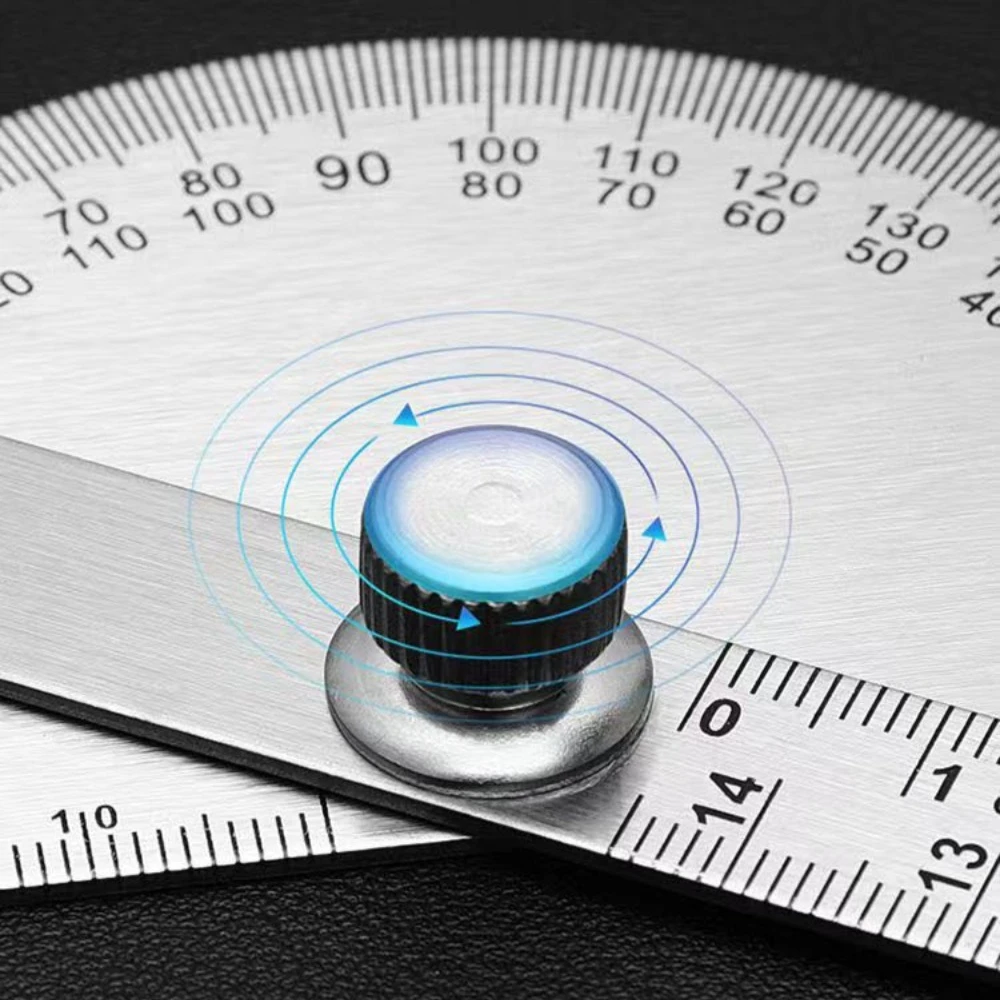 140mm Stainless Steel 180 Protractor Angle Meter Measuring Ruler Rotary Mechanic Tool Ruler Protractor