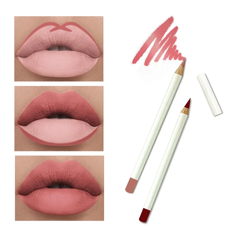26 Colors Matte Waterproof Vegan Brown Lip Liner Eyebrow Pencil Eyeliner Private Label Lipliner White Pen Wholesale Makeup 4