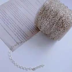 Gold Star Copper Chain for Jewelry Making - 3 Meters Total (Silver Color)