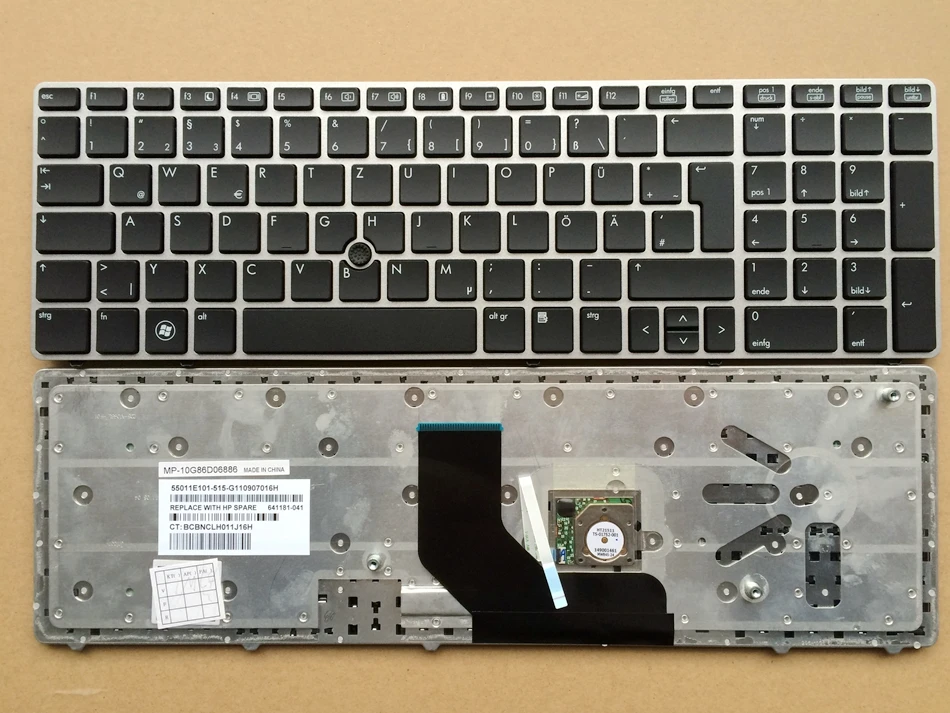 

Germany Laptop Keyboard For HP EliteBook 8560p 8570P 8560B 6560b 6565b 6560P Spare 641180-041 With Point Gr Layout