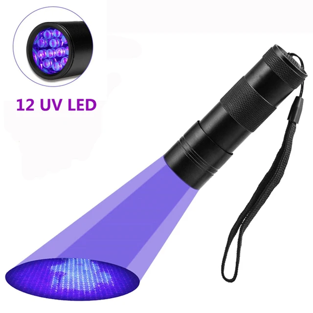 Linterna UV de luz negra, Detector de luz negra ultravioleta de 395nm Para  manchas de orina de perros y mascotas y insectos de cama - AliExpress