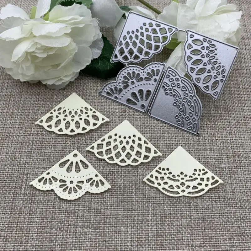 

4 шт. кружевная угловая рамка металлические пресс-формы для «сделай сам» Скрапбукинг декоративное тиснение ручная работа штамповочный шаблон форма