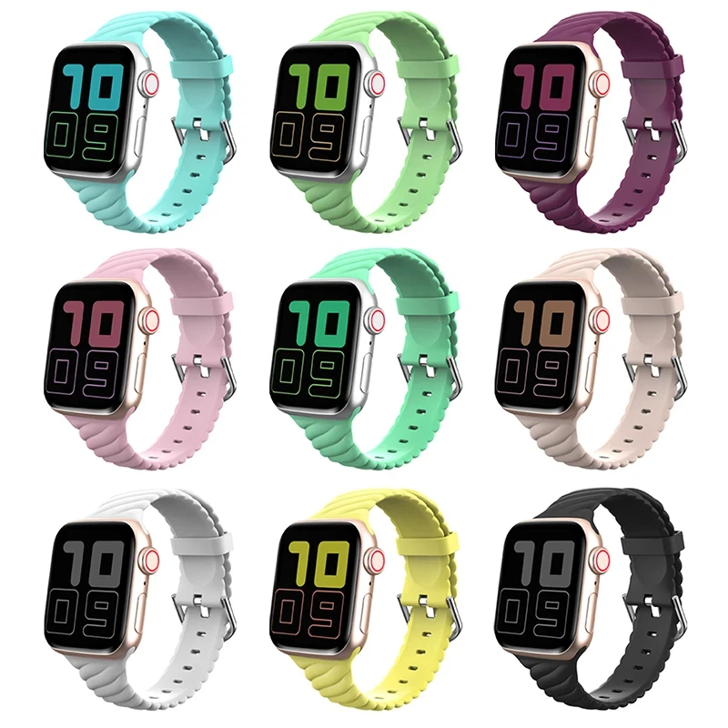 Cinturino In Silice Twist Wave Per Cinturino Apple Watch 38/40/41Mm,42/44/45Mm Sport Smart Watch Accessori Muslimah/S7/S6/Se23541