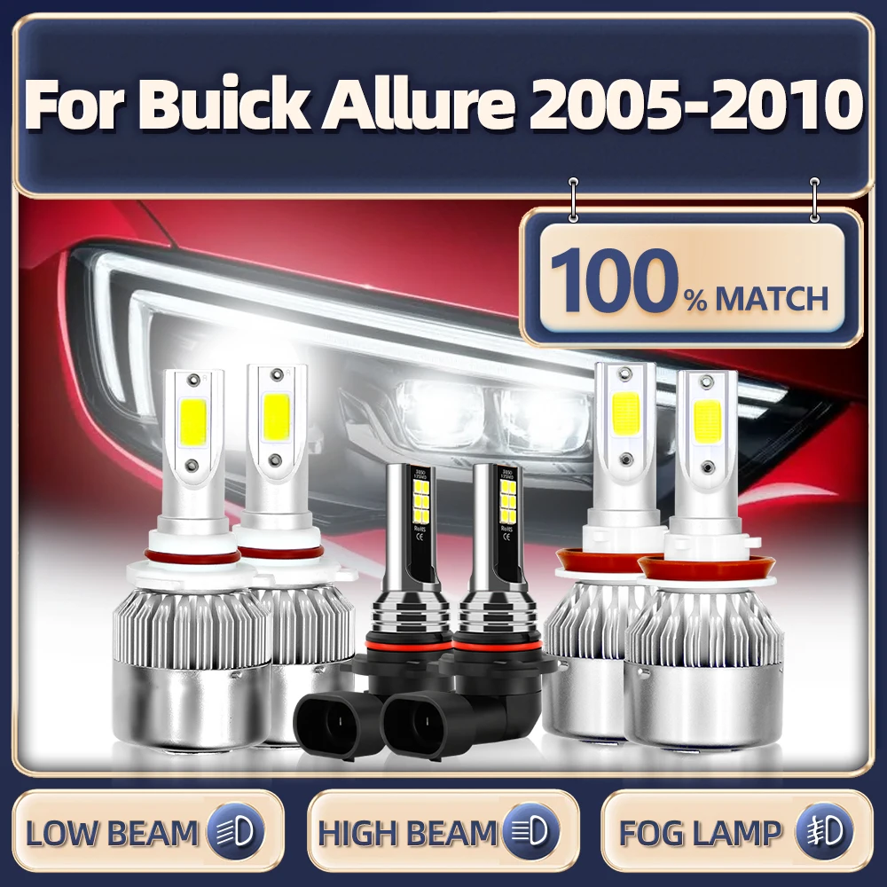 

Led Car Lamps H11 Car Headlight Bulbs 60000LM Turbo Auto Fog Lights 12V 6000K For Buick Allure 2005 2006 2007 2008 2009 2010