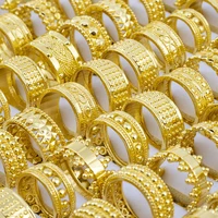 Fashion New Arrive Wholesale 20 Pieces/Lot Mixed Styles Luxury Charm Golden Ring Party Gift 2