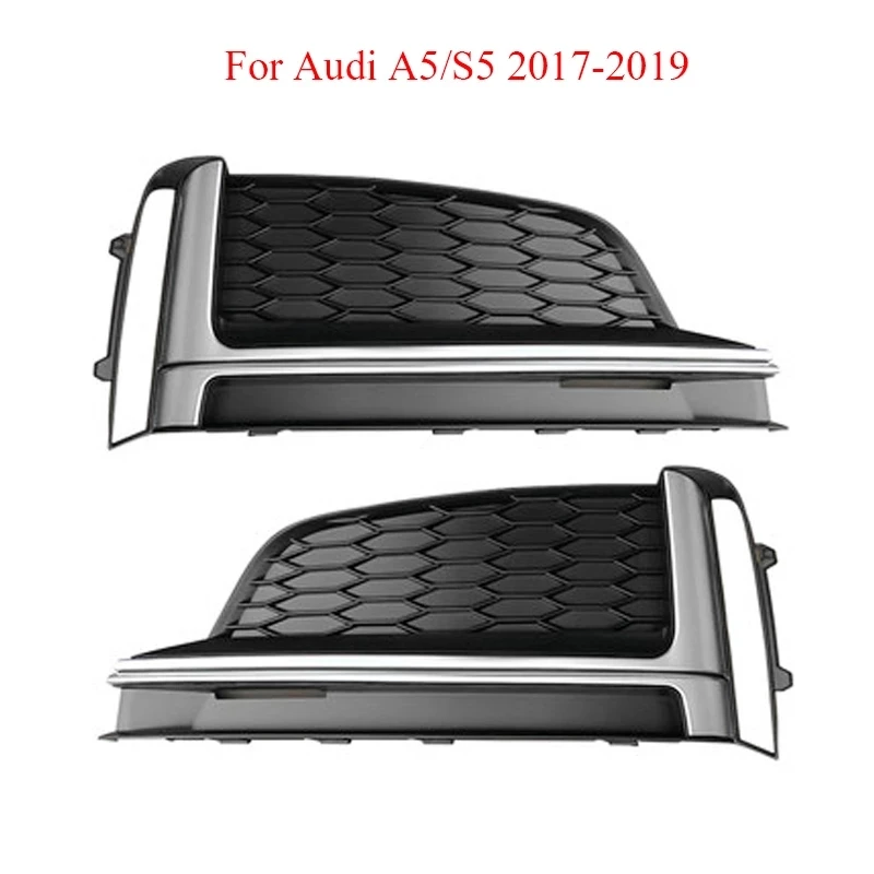 

Auto Left Right Front Lower Bumper Fog Light Grille Grill Cover For A5 Sport S5 Sline 2017 2018 2019 Car-Styling Accessorie