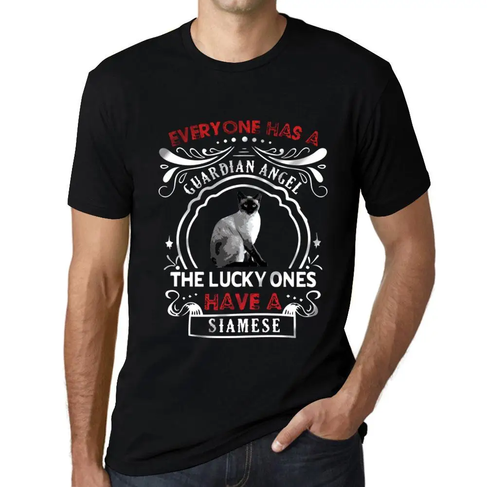

Men’s Vintage Tee Shirt Graphic T Shirt Siamese Cat Deep Black