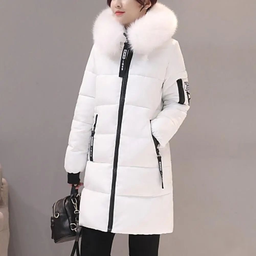 

Женское хлопковое пальто с воротником из искусственного меха, утепленное хлопковое женское пуховое пальто средней длины с набивкой из плюша, ветрозащитная Зимняя парка с капюшоном, куртка