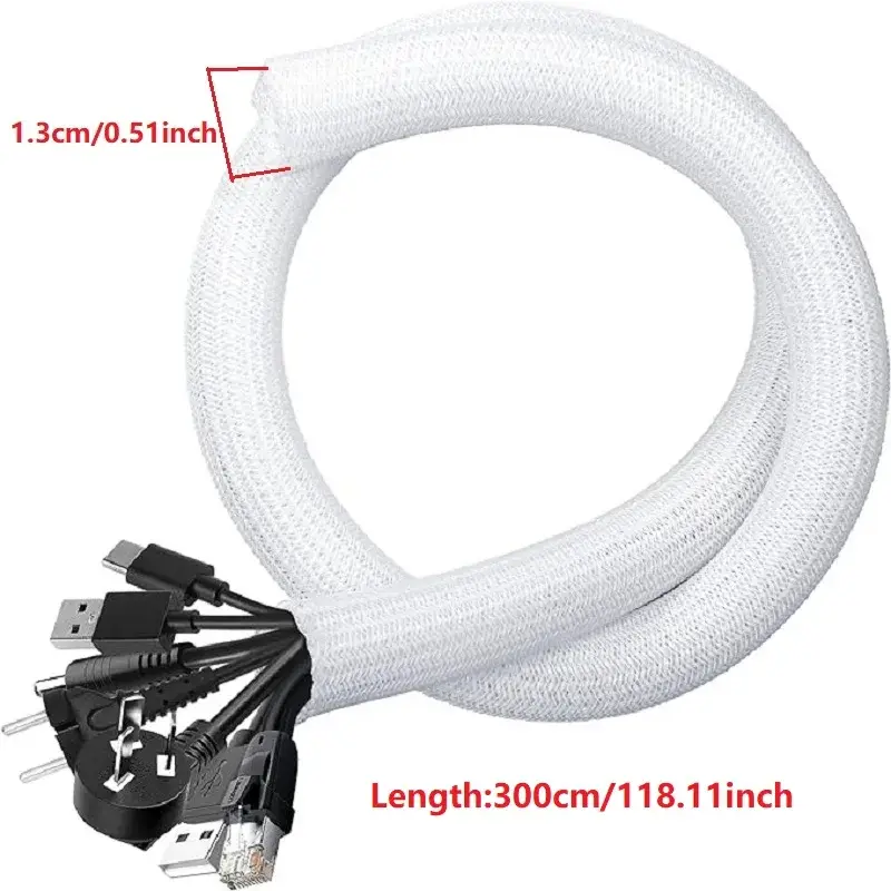 Braided Cable Sleeve 1m/3m/5m Pet Nylon Wrap for Desk PC TV Wire Protector Braided Wire Cover Casing Cable Organizer image 8