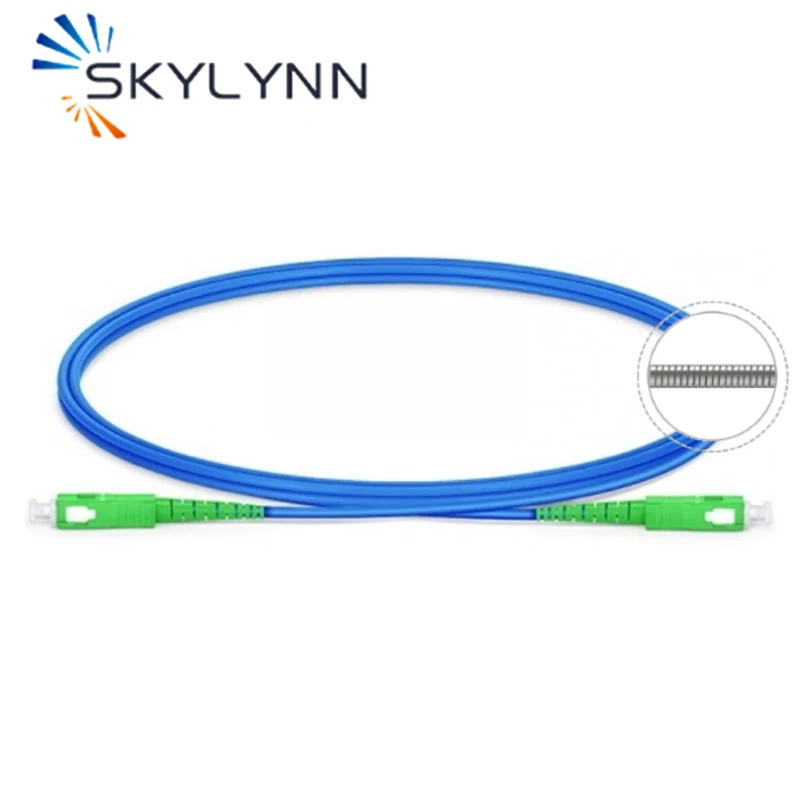 SKYLYNN 10Pcs/Bag 5 Meter SC APC/UPC Single Mode Simplex 3.0mm Armored Jumper Cable Optical Fiber Patch Cord