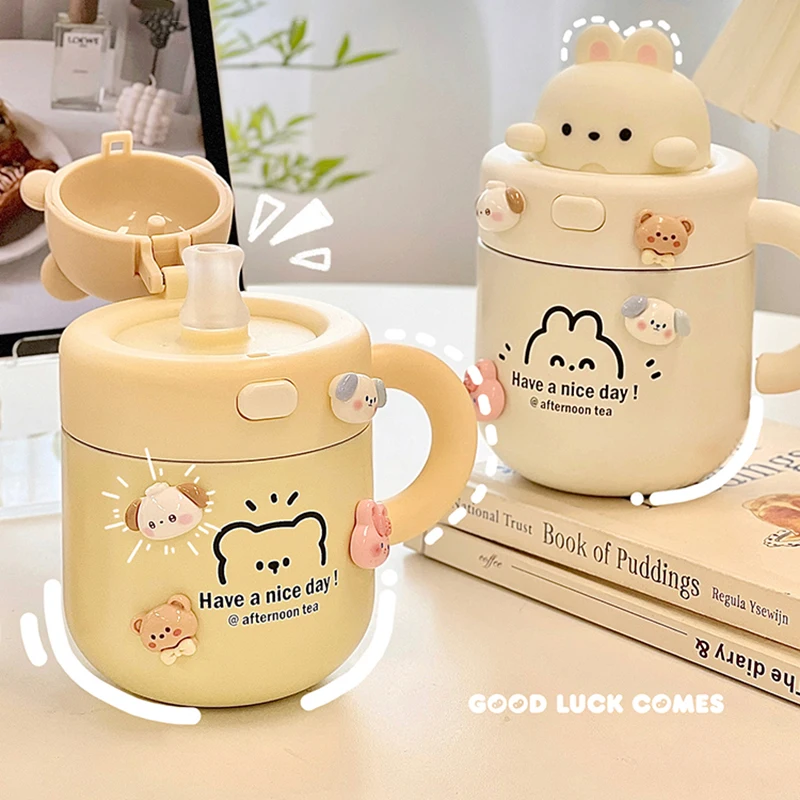 Kawaii Korea Thermos Kawaii Water Bottle Stainless Steel Insulated Portable  Cup For Tea, Coffee, Milk 350/450ml Capacity From Kong09, $13.47