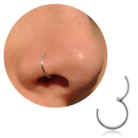 Anneau de nez en acier chirurgical 316L 18G, boucles d'oreilles en forme de cerceau pour cartilage pour femmes et hommes, bijoux de piercing 6 mm/8 mm/10 mm/12 mm 3