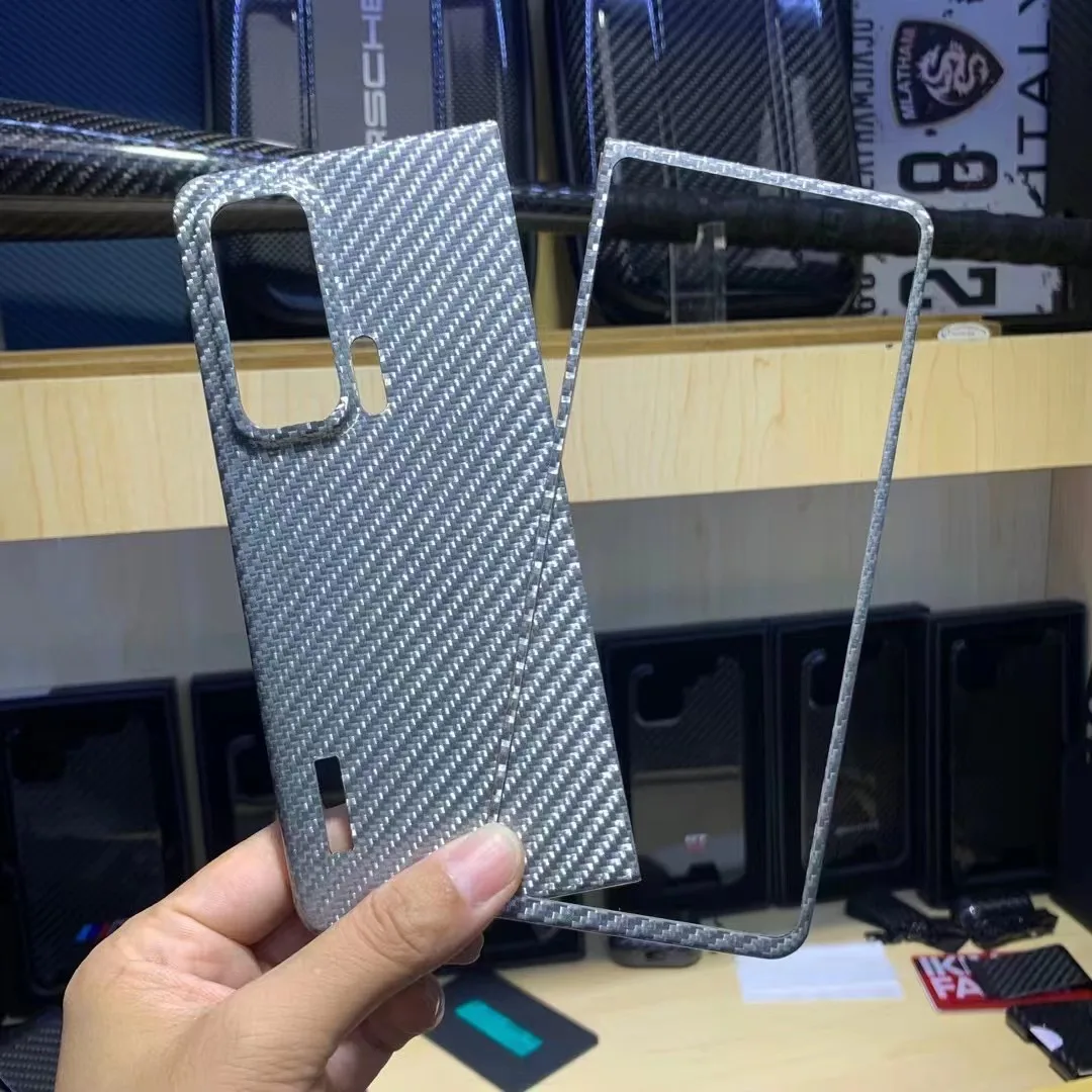 

Чехол из настоящего углеродного волокна для телефона Huawei Honor Magic V, серебристый Ультратонкий чехол из арамидного волокна для huawei magic v, жесткий защитный чехол