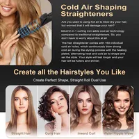 Multifunctional Cool Airflow Styler Professional 2 In 1 Hair Straightener And Curler Ptc Fast Heating Cool Air Hair Flat Irons 2